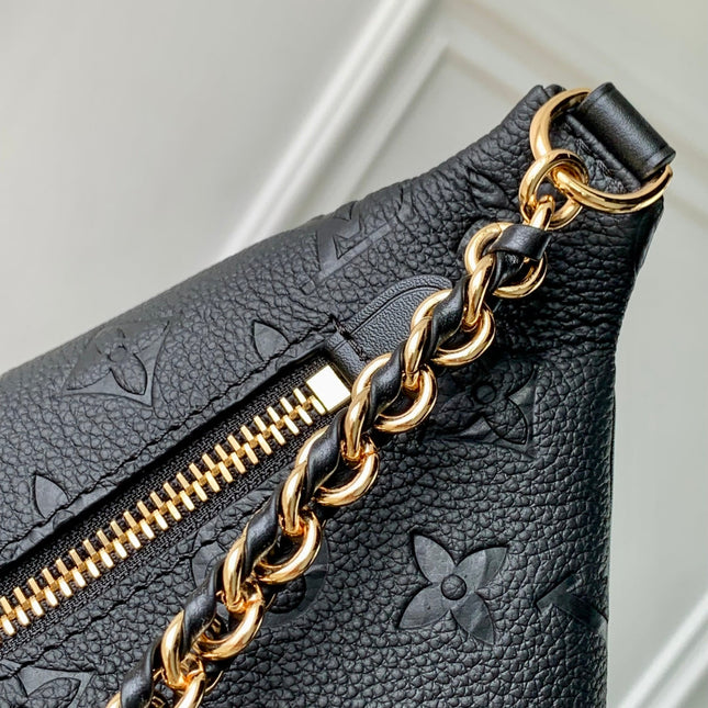 HIGH RISE 31 IN BLACK MONOGRAM EMPREINTE CALFSKIN EMBOSSED LOGO