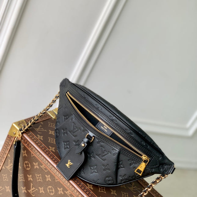 HIGH RISE 31 IN BLACK MONOGRAM EMPREINTE CALFSKIN EMBOSSED LOGO