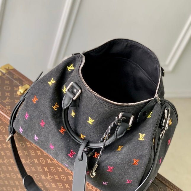 SPEEDY BANDOULIÈRE IB BLACK BLASON DENIM GRADIENT ORANGE LOGO