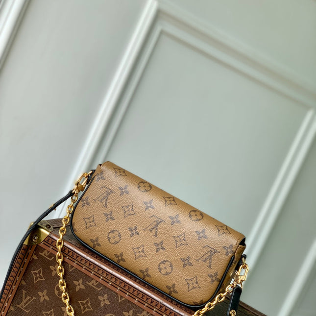 WALLET ON CHAIN IVY 23 IN BROWN MONOGRAM REVERSE CANVAS