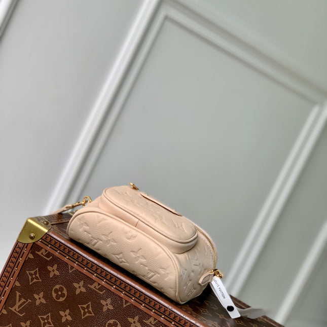 MINI BUMBAG 17 IN NUDE PINK EMBOSSED MONOGRAM EMPREINTE CALFSKIN