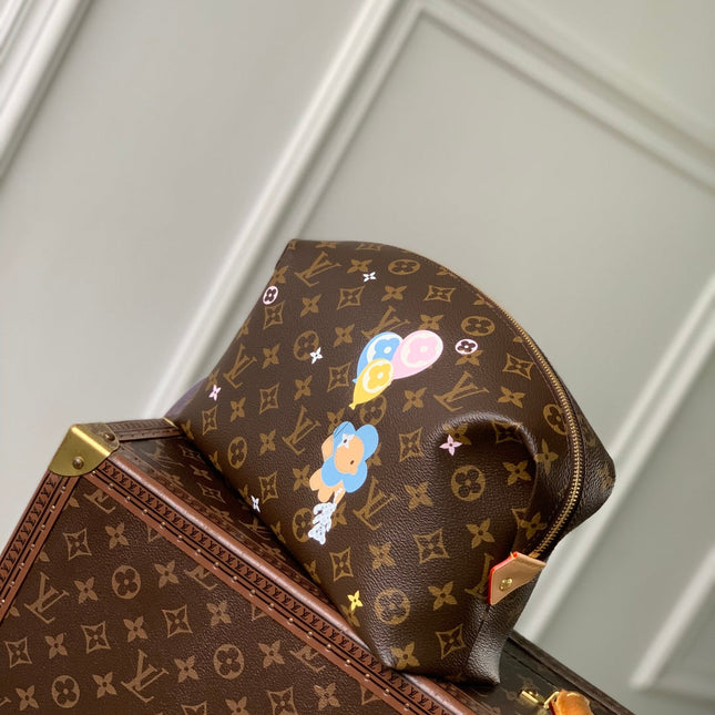 VIVIENNE 27 IN BROWN MONOGRAM COATED CANVAS GOLD LOCK