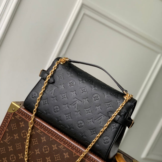 ANYTIME FLAP BAG 29.5 IN BLACK MONOGRAM CALFSKIN