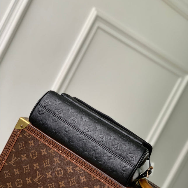ANYTIME FLAP BAG 29.5 IN BLACK MONOGRAM CALFSKIN