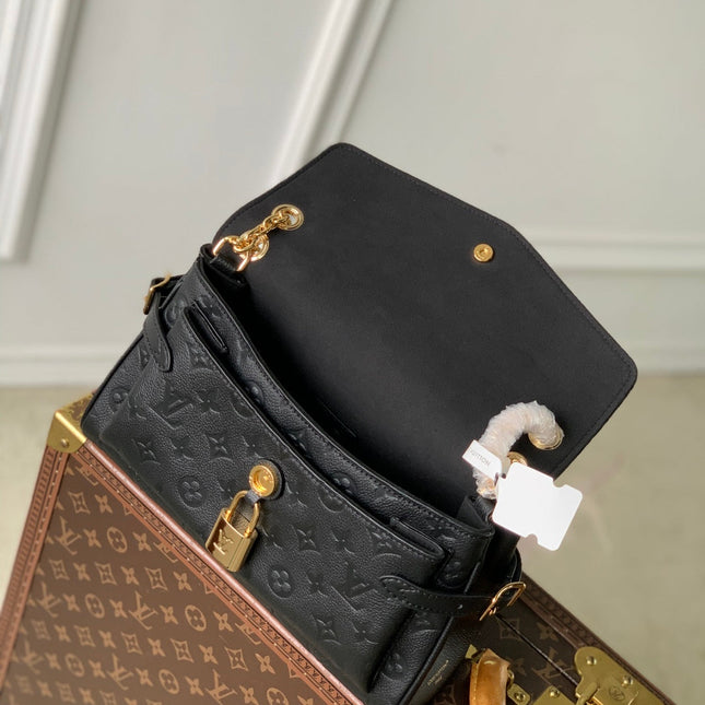 ANYTIME FLAP BAG 29.5 IN BLACK MONOGRAM CALFSKIN