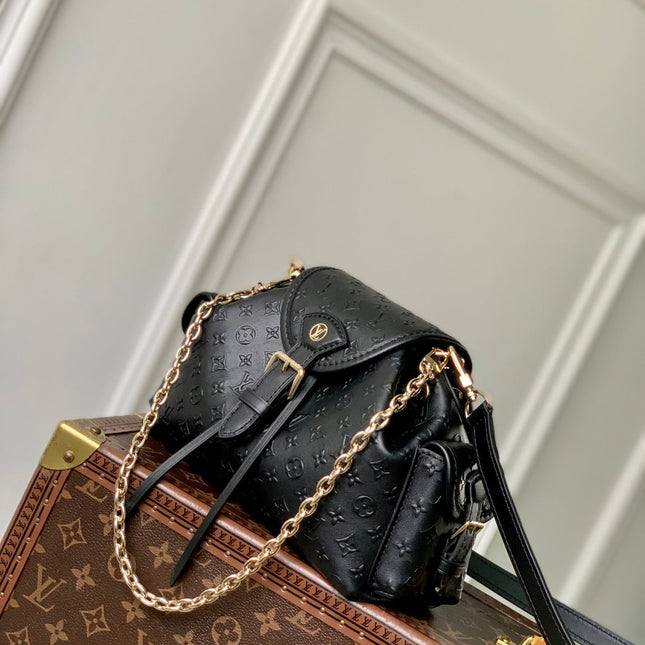 MONTSOURIS BACKPACK 27 IN BLACK MONOGRAM BOLD COATED CALFSKIN