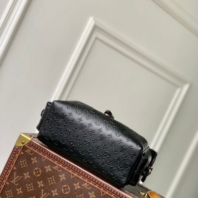 MONTSOURIS BACKPACK 27 IN BLACK MONOGRAM BOLD COATED CALFSKIN