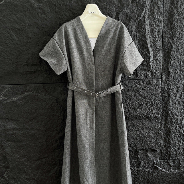 BALLOON DRESS WITH BELT IN RAYON 265972