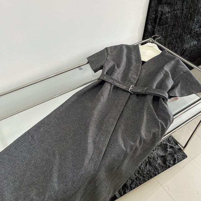 BALLOON DRESS WITH BELT IN RAYON 265972