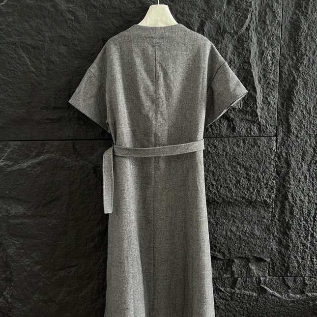 BALLOON DRESS WITH BELT IN RAYON 265972