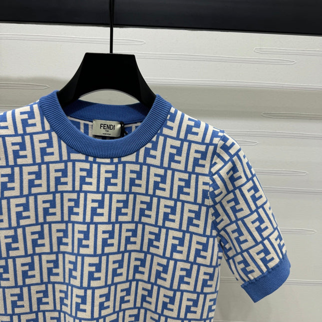 FEND 25S FLORAL LOGO KNIT SHORT SLEEVE SHIRT 264224