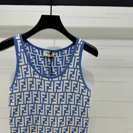 FEND 25S CROCHET FLORAL LOGO PINAFORE DRESS 264221