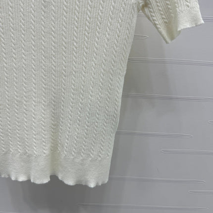 MIU 25S SHORT SLEEVE BEADED COLLAR SHIRT 264247