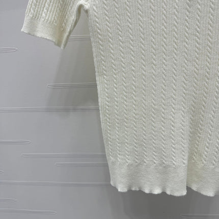 MIU 25S SHORT SLEEVE BEADED COLLAR SHIRT 264247
