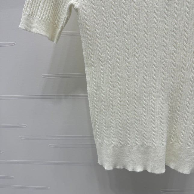 MIU 25S SHORT SLEEVE BEADED COLLAR SHIRT 264247