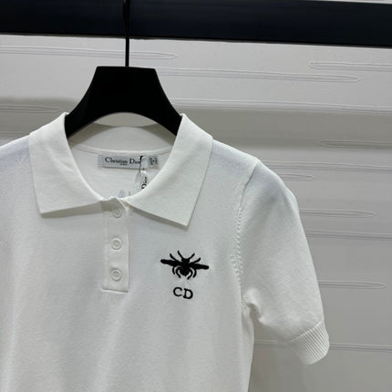 DIOR EMBROIDERED LOGO KNIT POLO SHIRT