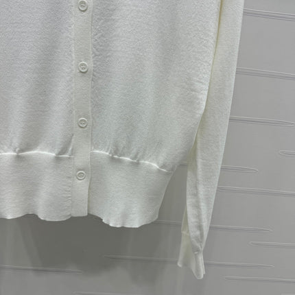 DIOR LONG-SLEEVE KNIT SWEATER WITH EMBROIDERED LOGO