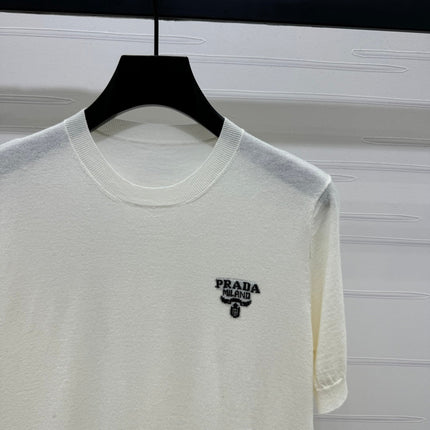 PRADA SHORT-SLEEVE EMBROIDERED LOGO T-SHIRT 269460
