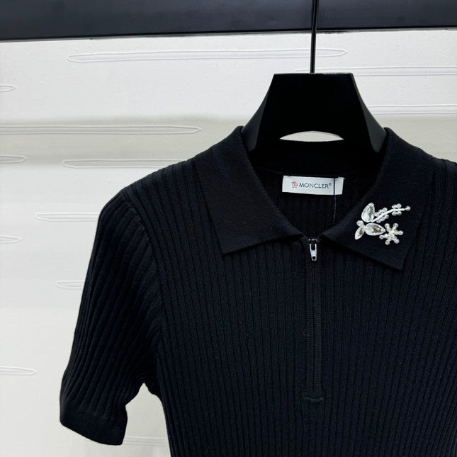 MONCLER 25S SHORT-SLEEVE KNIT TOP 255893