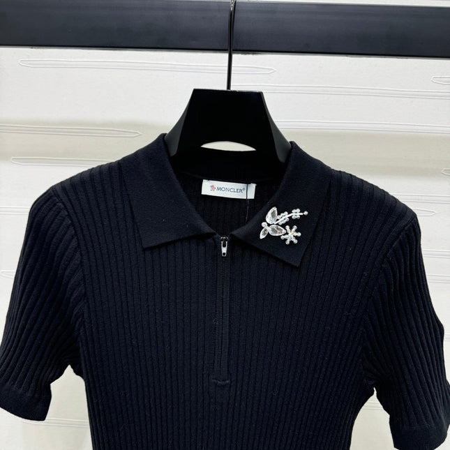 MONCLER 25S SHORT-SLEEVE KNIT TOP 255893