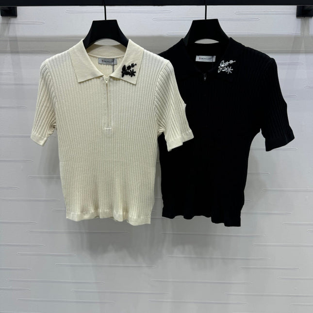 MONCLER 25S SHORT-SLEEVE KNIT TOP 255895