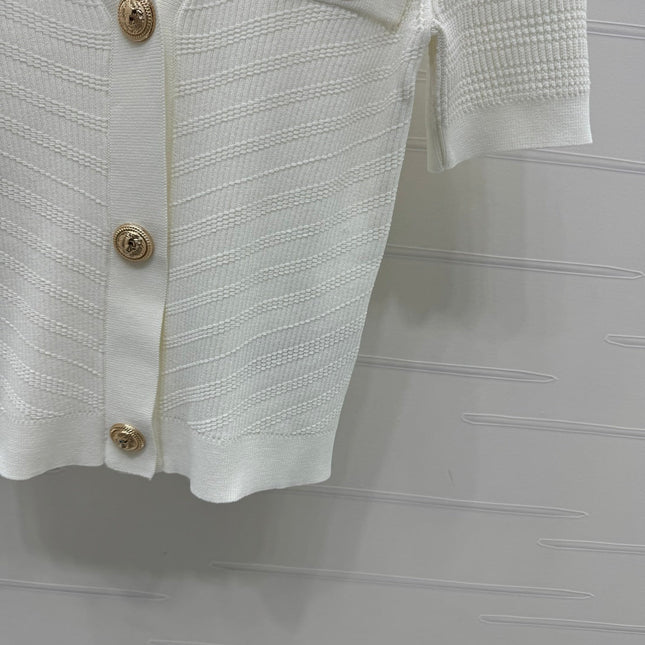 BALMAIN 25S V-NECK SHORT SLEEVE CARDIGAN 264245
