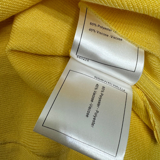 Chanel 25 Yellow Tank Top Square Neck Knitted