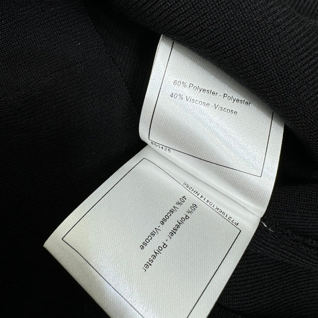 Chanel 25 Black Tank Top Square Neck Knitted