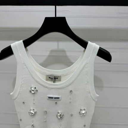 MIU 25S 3D RHINESTONE TANK TOP 264255