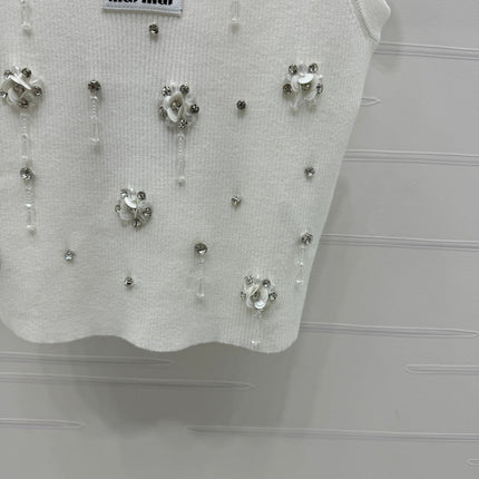 MIU 25S 3D RHINESTONE TANK TOP 264255