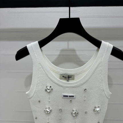 MIU 25S 3D RHINESTONE TANK TOP 264255