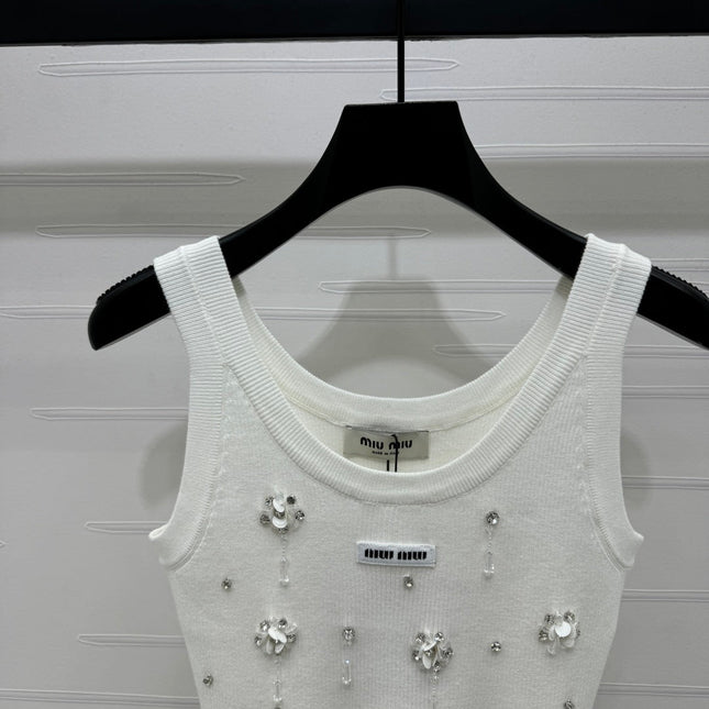 MIU 25S 3D RHINESTONE TANK TOP 264255