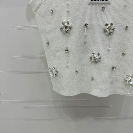 MIU 25S 3D RHINESTONE TANK TOP 264255