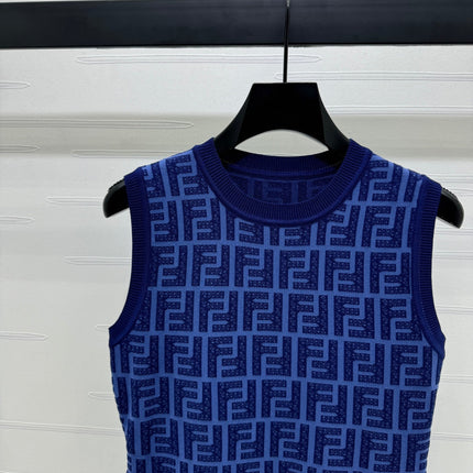 Fendi Blue Knit Mini Dress