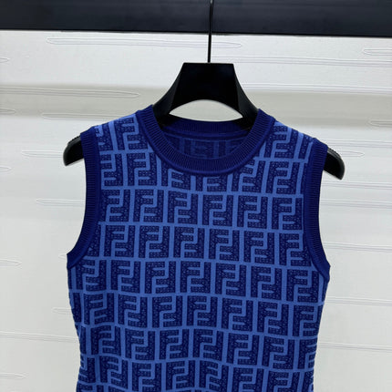 Fendi Blue Knit Mini Dress