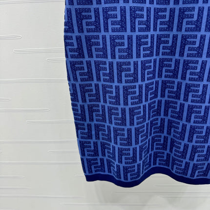 Fendi Blue Knit Mini Dress