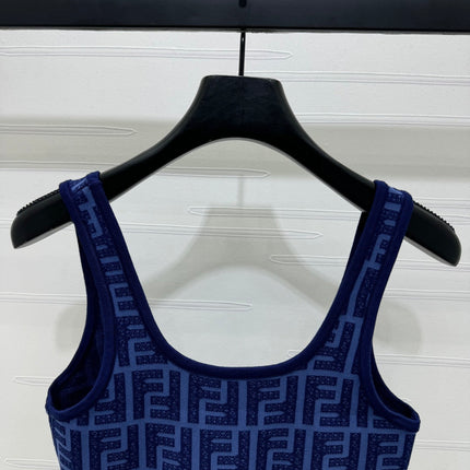 Fendi 25 Blue Knit Crop Top