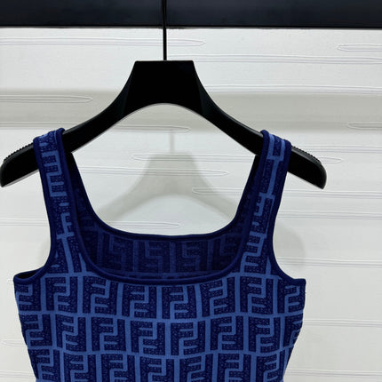 Fendi 25 Blue Knit Tank Top