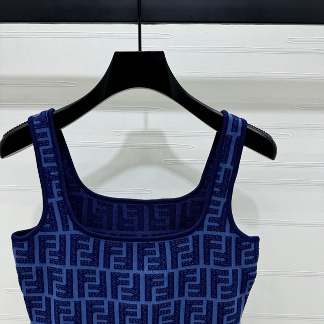 Fendi 25 Blue Knit Tank Top