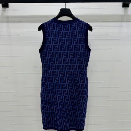 Fendi Blue Knit Mini Dress
