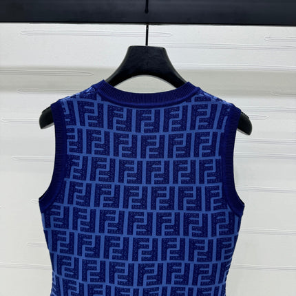 Fendi Blue Knit Mini Dress