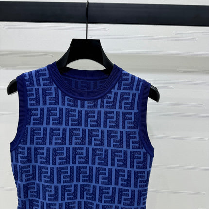Fendi Blue Knit Mini Dress