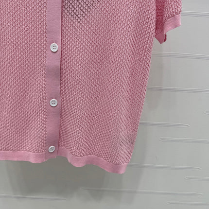 MIU 25S SHORT SLEEVE ROUND NECK CARDIGAN 264270