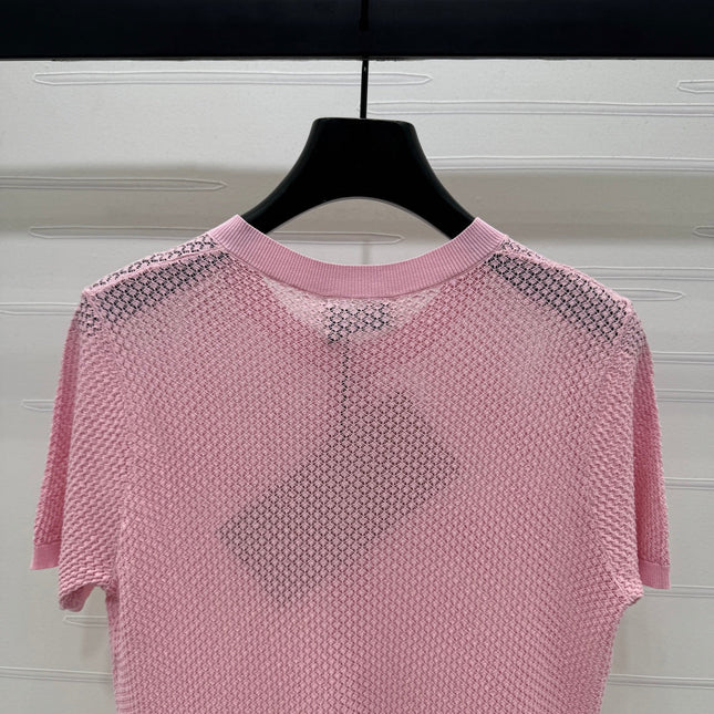 MIU 25S SHORT SLEEVE ROUND NECK CARDIGAN 264270