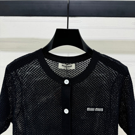 MIU 25S SHORT SLEEVE ROUND NECK CARDIGAN 264269