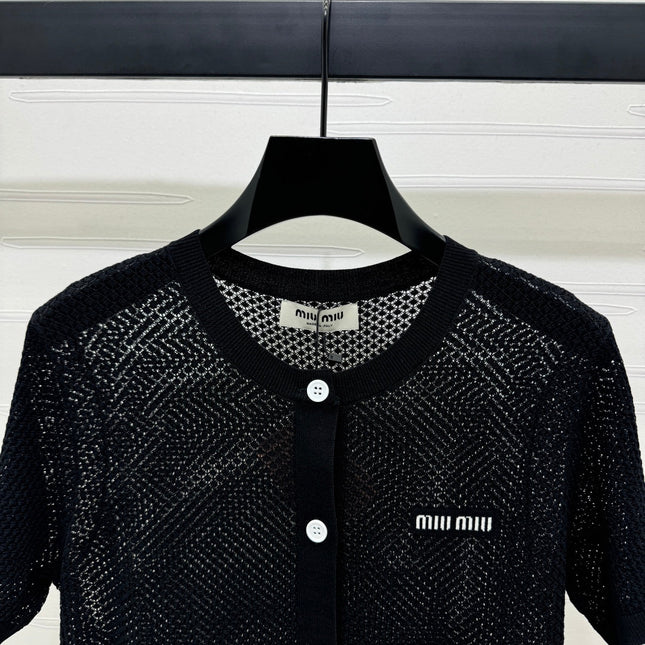 MIU 25S SHORT SLEEVE ROUND NECK CARDIGAN 264269