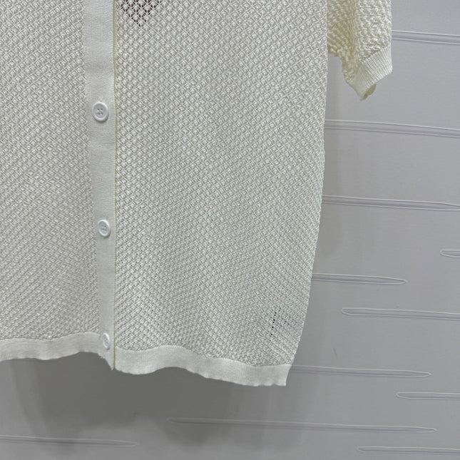 MIU 25S SHORT SLEEVE ROUND NECK CARDIGAN 264268