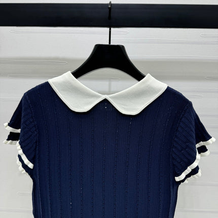 MIUMIU SHORT-SLEEVE PETER PAN COLLAR TOP 274827