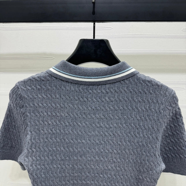 MIUMIU KNITTED POLO SHIRT WHITE 274839