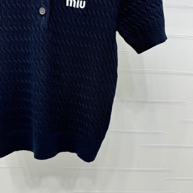 MIUMIU KNITTED POLO SHIRT WHITE 274841